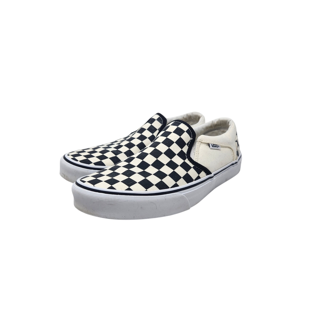 Vans Kids Checkerboard Slip-On Shoes - Black and White